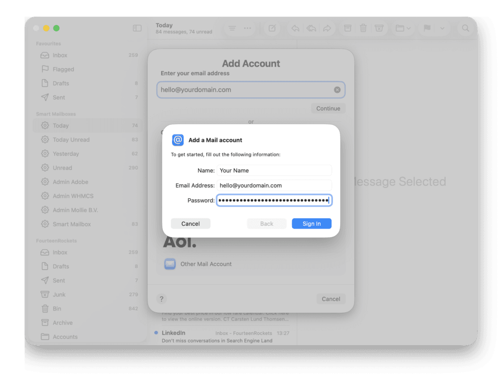 Apple Mac Mail step 3