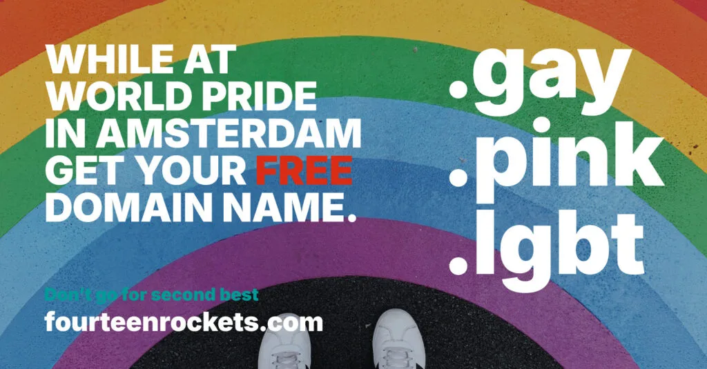 World Pride Amsterdam 2026 Free Domain name FourteenRockets